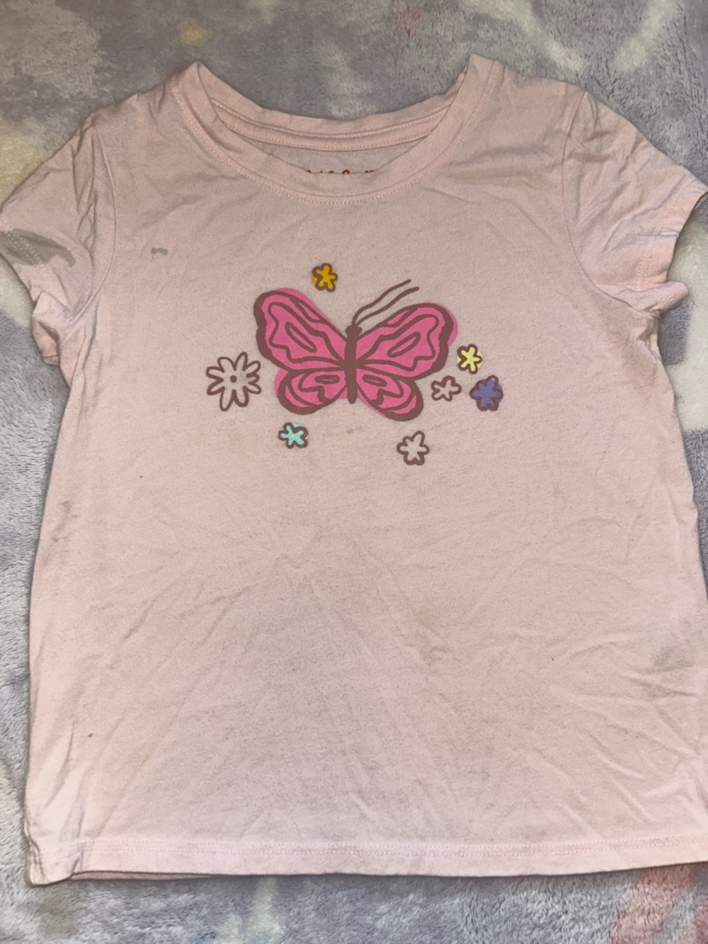 Cat & Jack Pink Butterfly Short Sleeve Tee